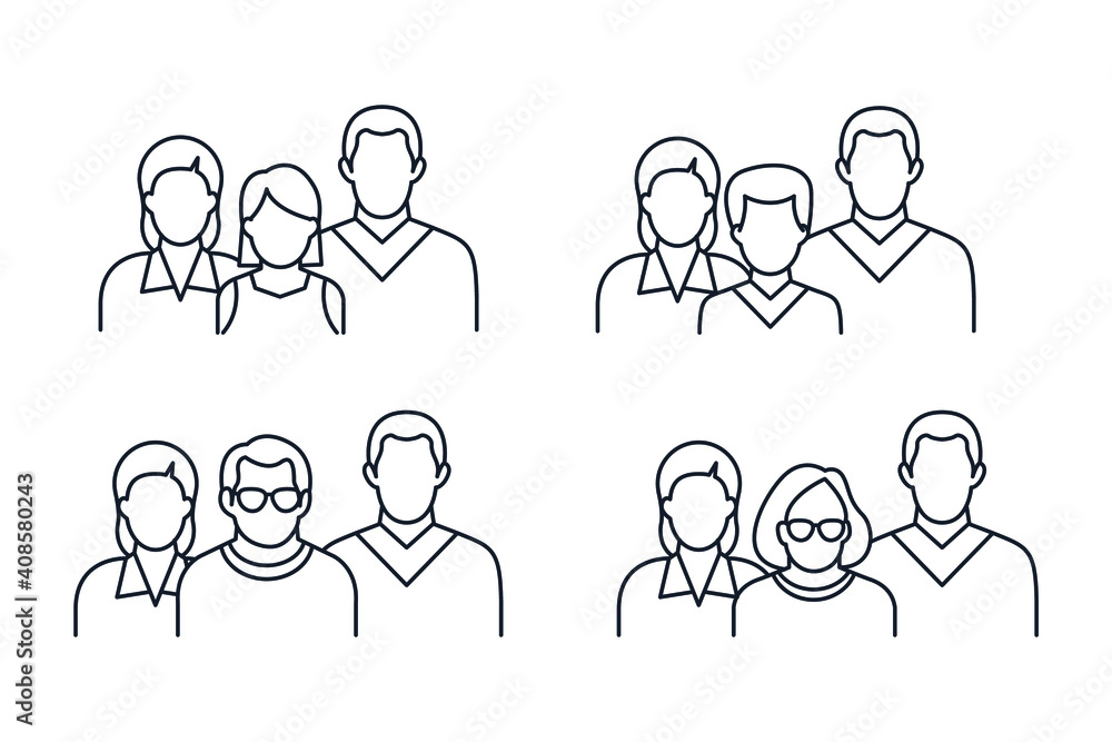People avatar icon Vector illustration. Portraits of family symbol for web People avatar icon Vector illustration. Portraits of family symbol for web
