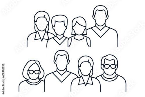 People avatar icon Vector illustration. Portraits of family symbol for web