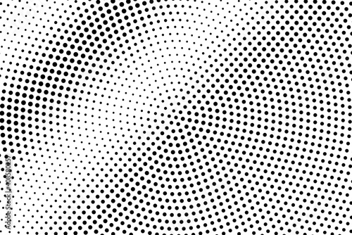 Black and white vector halftone. Subtle halftone digital texture. Faded dotted gradient. Comic effect overlay