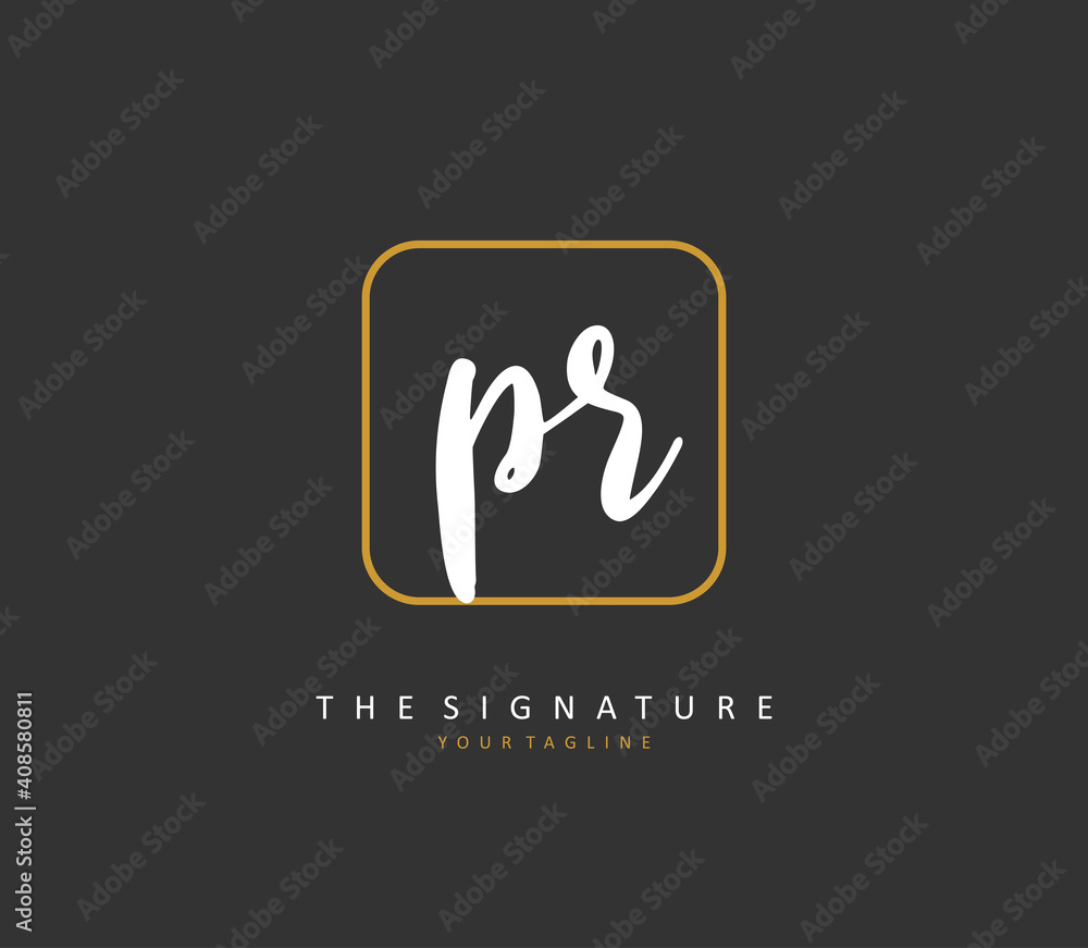 PR Initial letter handwriting and signature logo. A concept handwriting initial logo with template element. PR Initial letter handwriting and signature logo. A concept handwriting initial logo with template element.