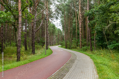 Walking and cycling path on Polish-German border