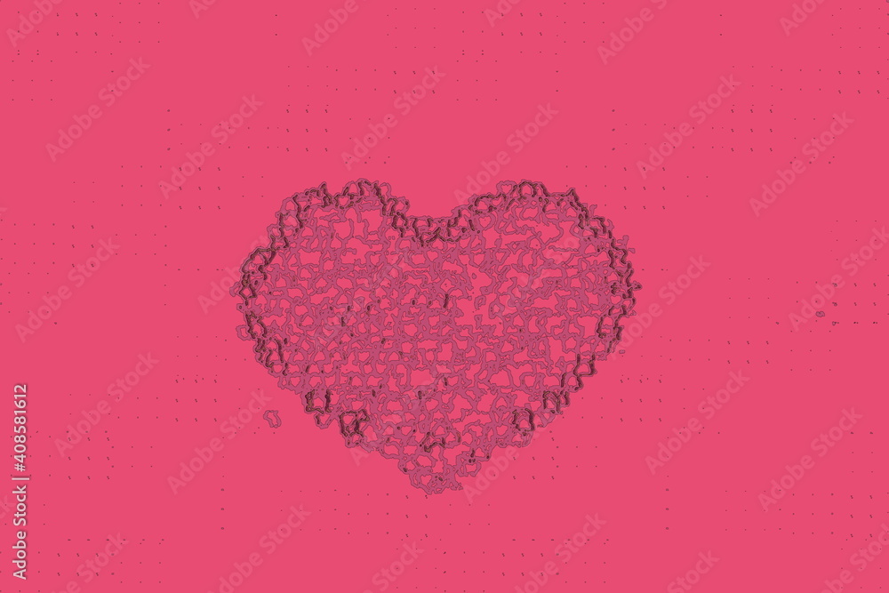 pink valentine heart. Ornate glow stylish backdrop in dark purple and pink colors for festive card. Cool creative jewellery design great for layout of invitation. Modern art oriental style with frame 