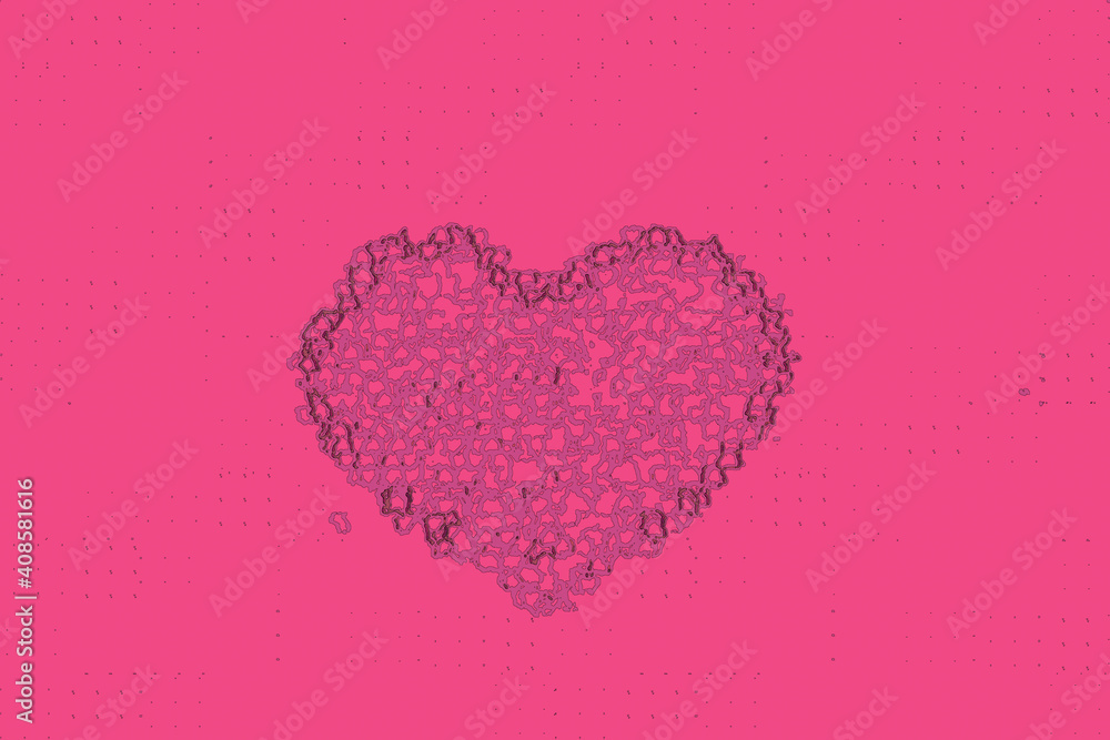 pink valentine heart. Ornate glow stylish backdrop in dark purple and pink colors for festive card. Cool creative jewellery design great for layout of invitation. Modern art oriental style with frame 