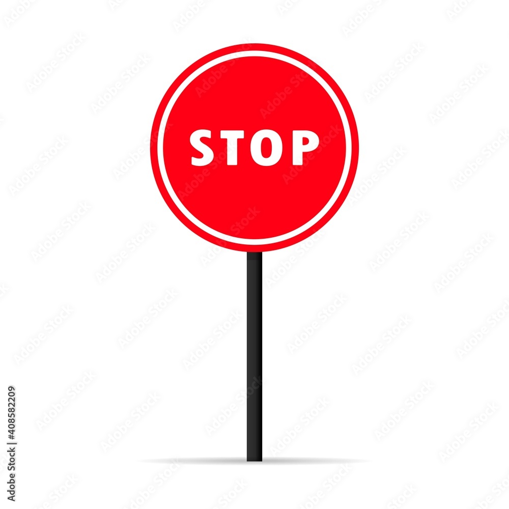 Traffic stop signal icon. Warning forbidden sign. Vector on isolated white background. EPS 10 Traffic stop signal icon. Warning forbidden sign. Vector on isolated white background. EPS 10