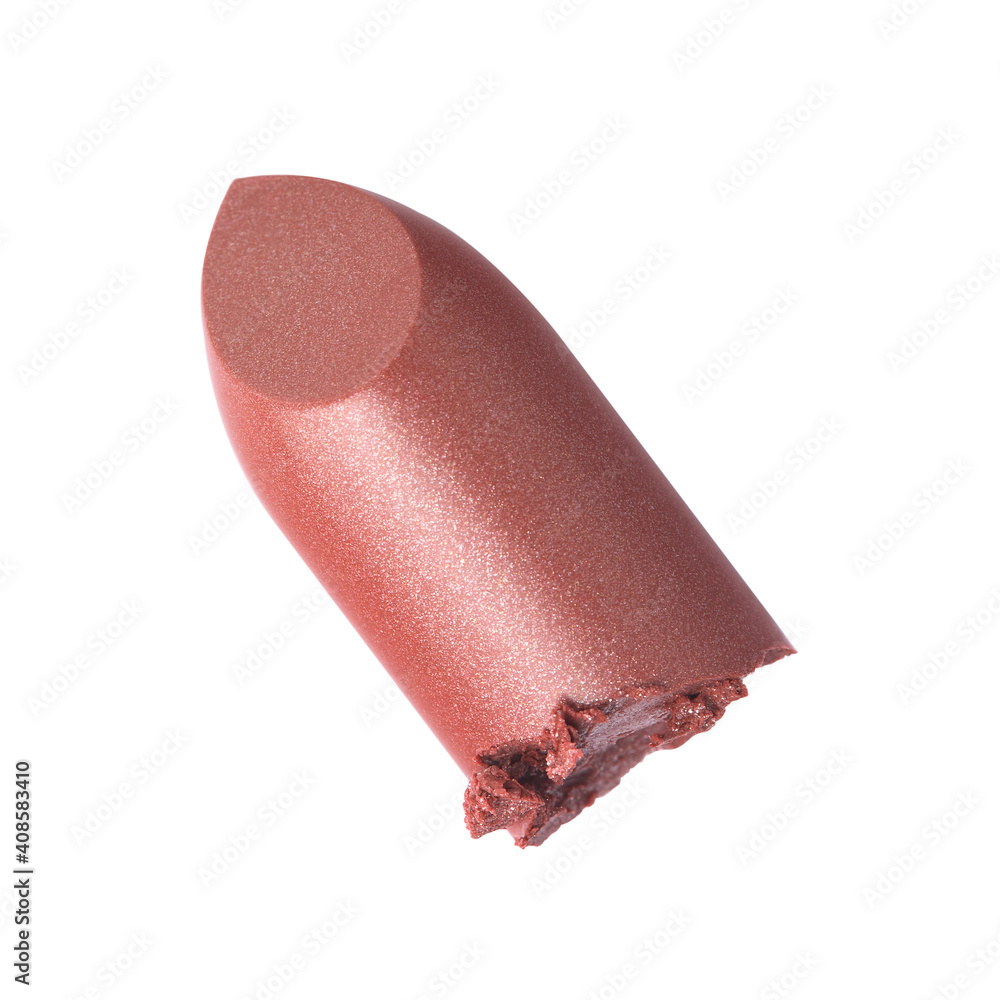Cut pink lipstick isolated on white Cut pink lipstick isolated on white