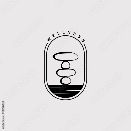 Balance stone logo vector illustration design. wellness zen symbol