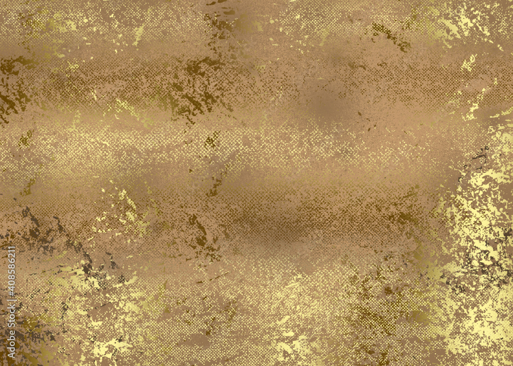 Golden abstract decorative paper texture background for artwork - Illustration