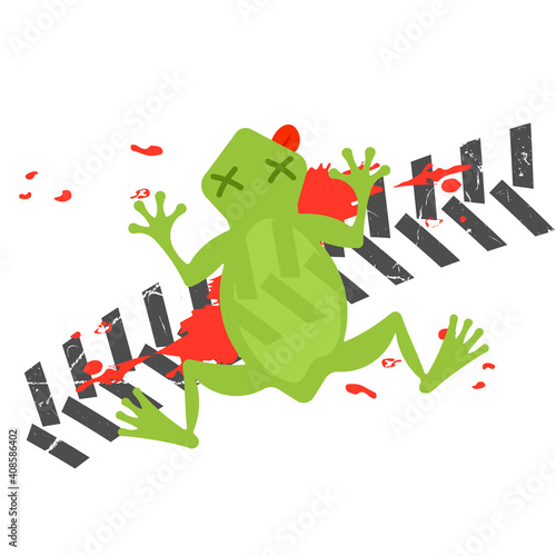 Dead frog illustration. Clipart image.