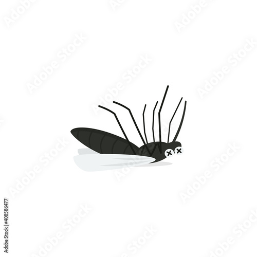 Dead mosquito icon. Clipart image isolated on white background.