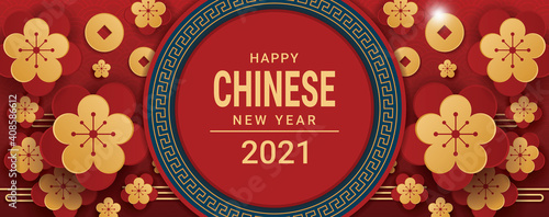 happy chinese new year 2021 banner design . vector illustration