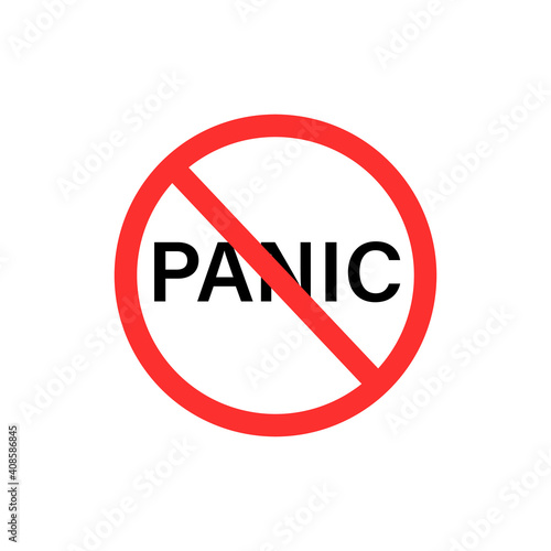 Don't panic stop sign. Clipart image.