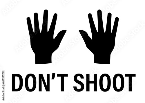 Hands up don't shoot silhouette poster. Clipart image