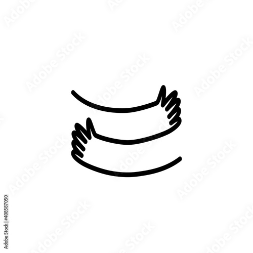 Photo Hugs line icon. Clipart image isolated on white background.