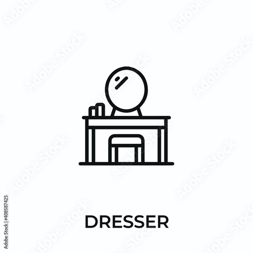 dresser icon vector. dresser sign symbol for modern design. Vector illustration