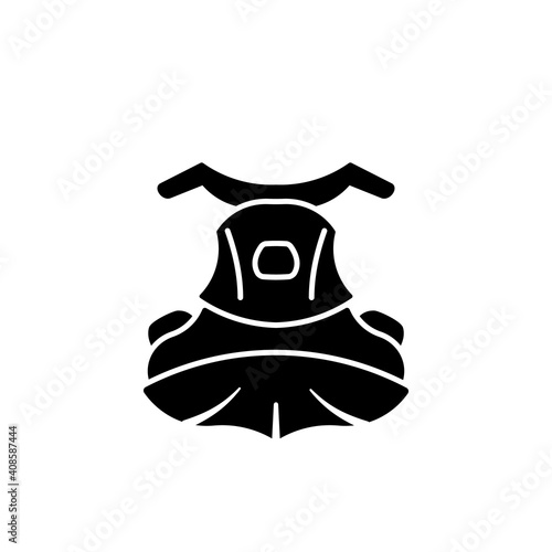 Ski jet front view glyph icon. Clipart image isolated on white background.