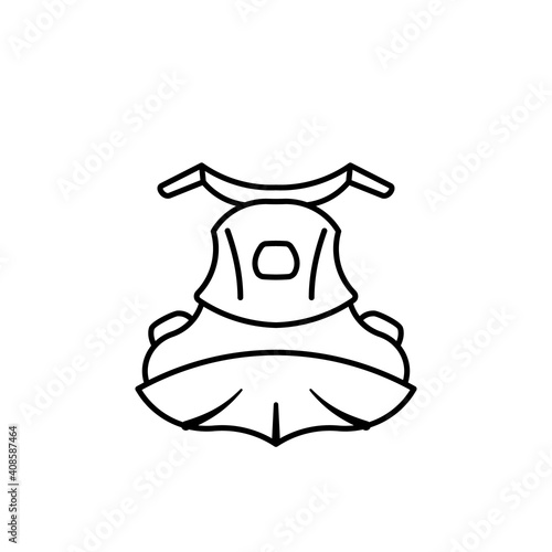 Ski jet front view line icon. Clipart image isolated on white background.