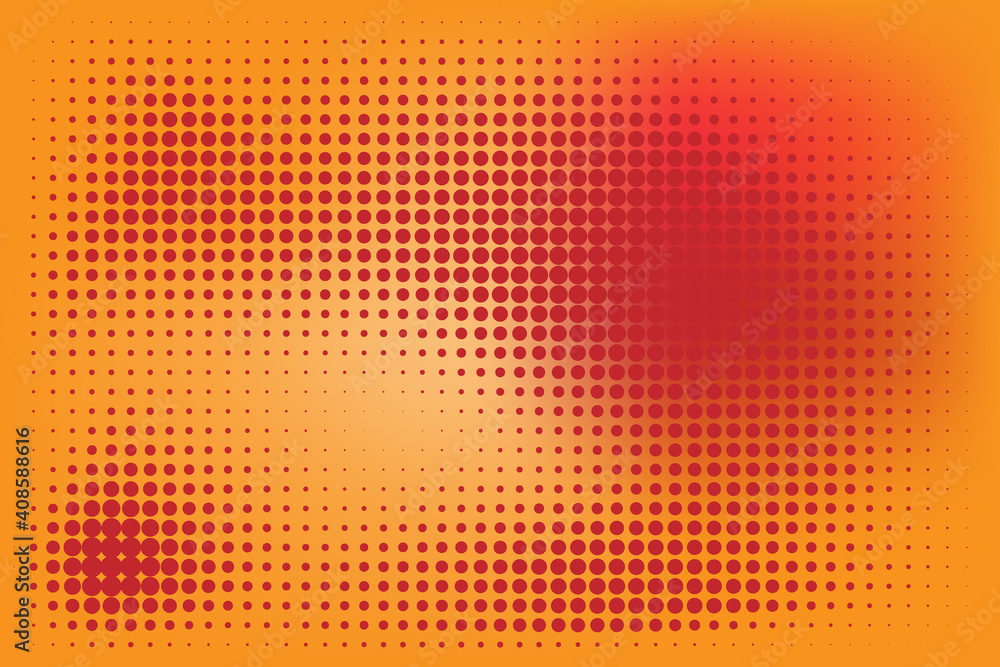 Yellow-orange halftone background. Digital gradient. Abstract backdrop with circles, point, dots. Dotted pattern. Yellow-orange halftone background. Digital gradient. Abstract backdrop with circles, point, dots. Dotted pattern.
