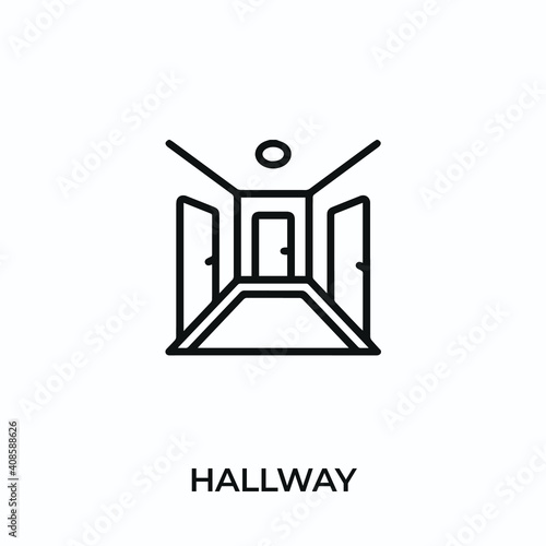 hallway icon vector. hallway sign symbol for modern design. Vector illustration