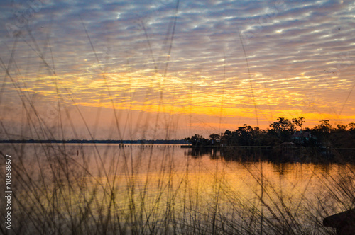 sunset on the lake