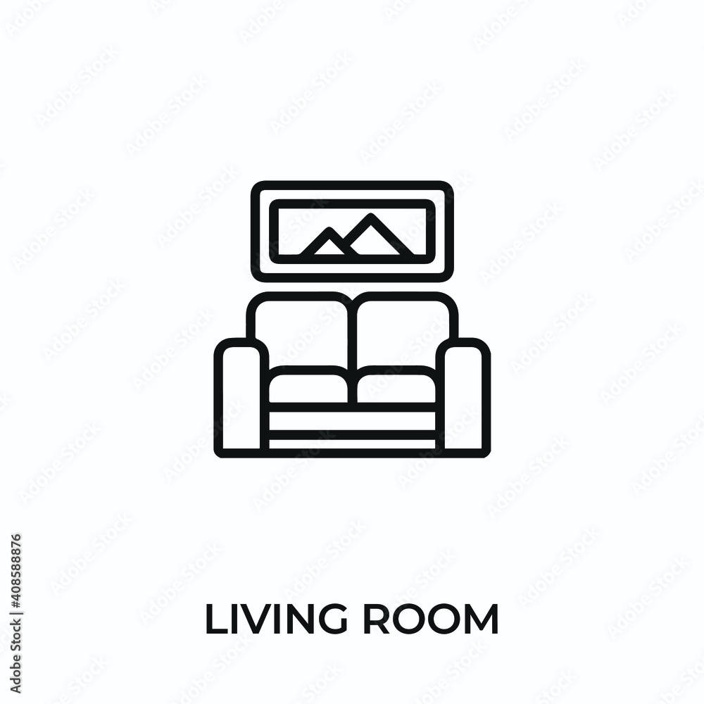 living room icon vector. living room sign symbol for modern design. Vector illustration living room icon vector. living room sign symbol for modern design. Vector illustration