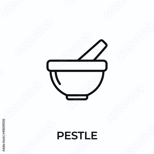 pestle icon vector. mortar pestle sign symbol for modern design. Vector illustration
