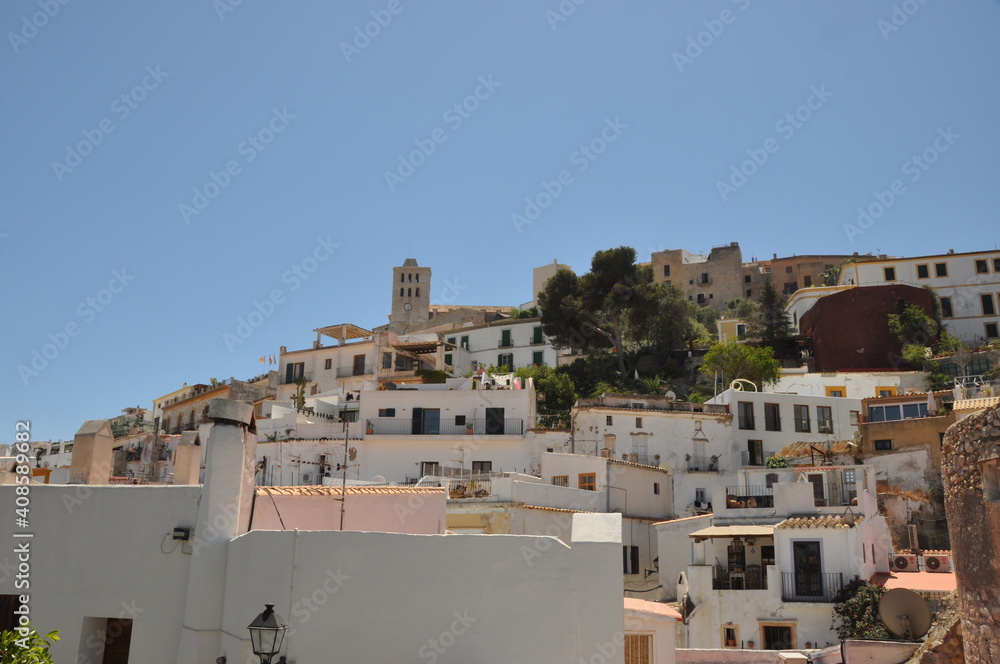 View of the cathedral in Dalt Vila, Ibiza