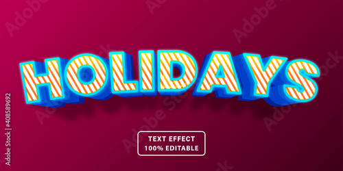 Holidays editable text effect