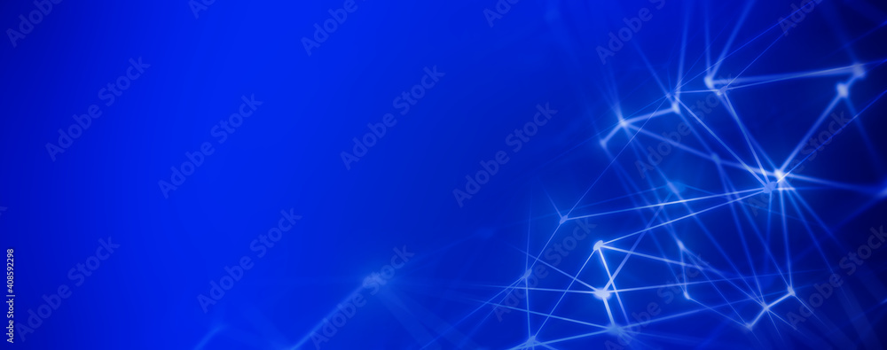 Panoramic abstract dot and triangle connection., The world is connect concept, Digital futuristic minimalism background Panoramic abstract dot and triangle connection., The world is connect concept, Digital futuristic minimalism background