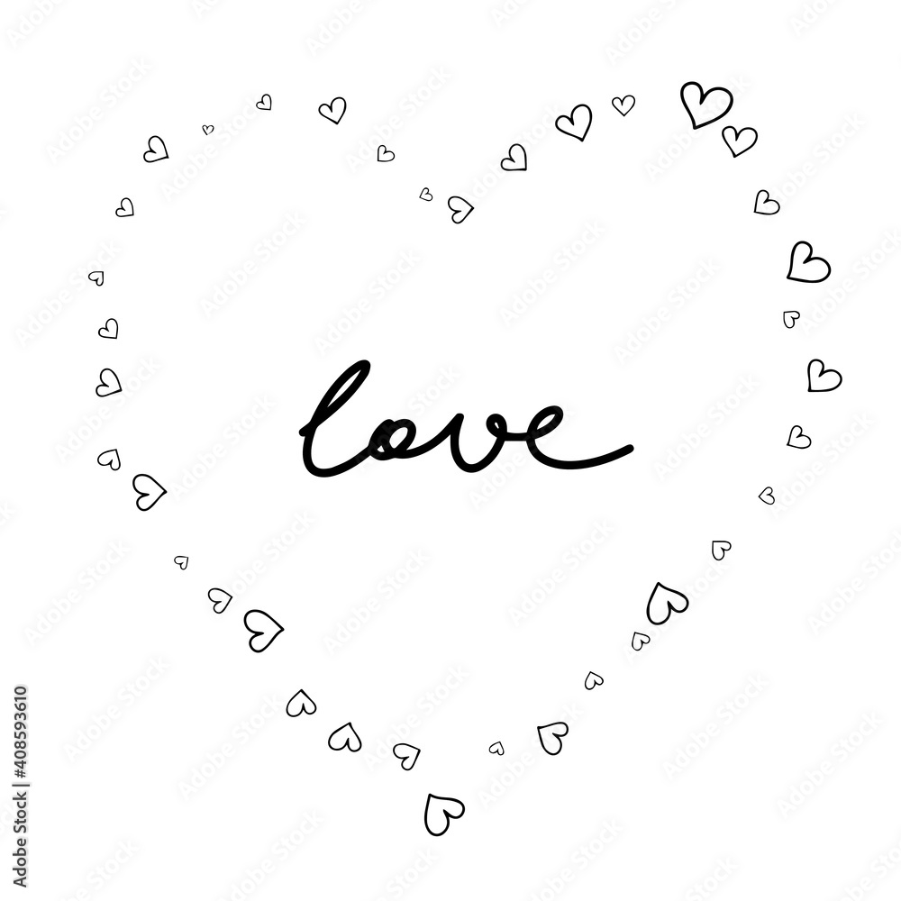 Vector illustration Sweet and tender love-word in heart for St.Valentines Day Vector illustration Sweet and tender love-word in heart for St.Valentines Day