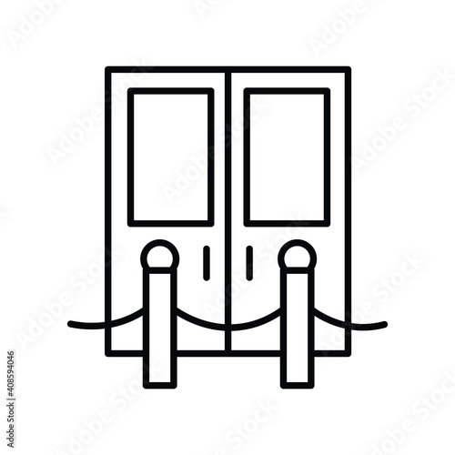Party entrance doors line icon