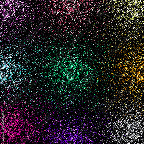 Color glitter splash on black background. Vector illustration. eps 10