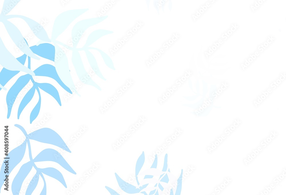 Light BLUE vector natural pattern with leaves. Light BLUE vector natural pattern with leaves.