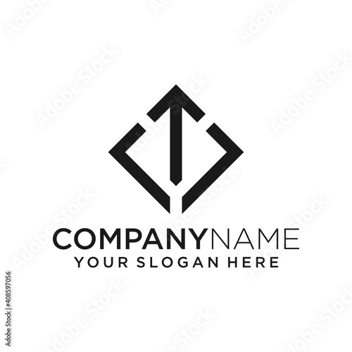 Free Download Up Arrow Logo Design. Simple, Trendy, Black and White. - GFXLoad