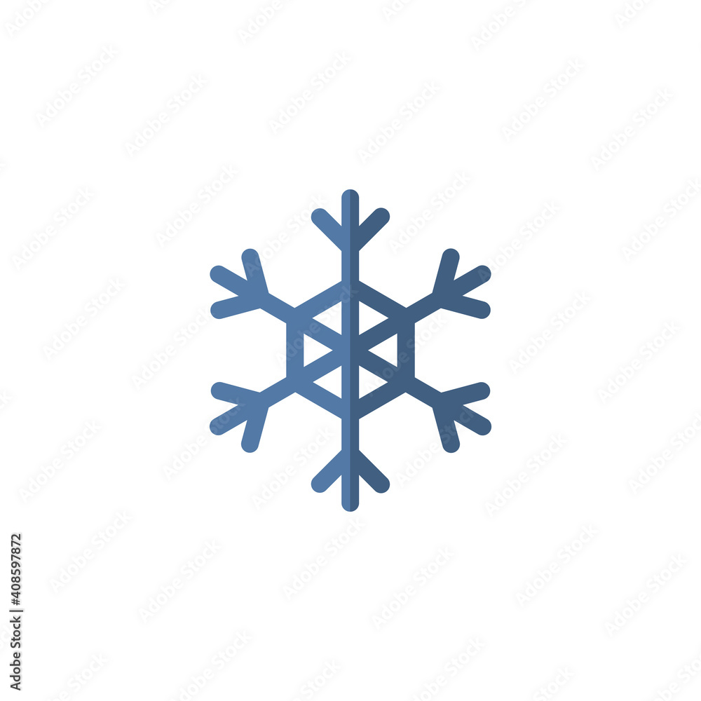 Snowflake. Flat icon. Isolated weather vector illustration Snowflake. Flat icon. Isolated weather vector illustration