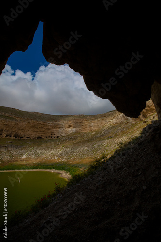 Cirali Pothole is in Akviran Plateau in the north west of Yenikent District of Konya's Karapınar district. photo