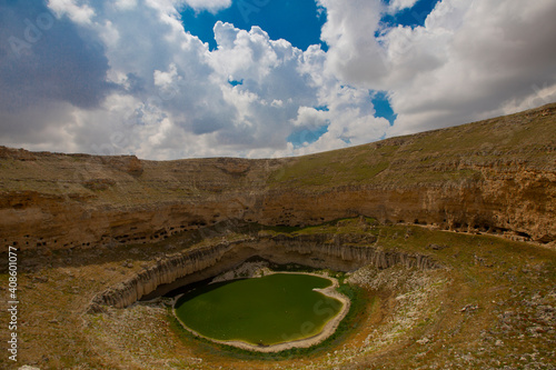 Cirali Pothole is in Akviran Plateau in the north west of Yenikent District of Konya's Karapınar district. photo