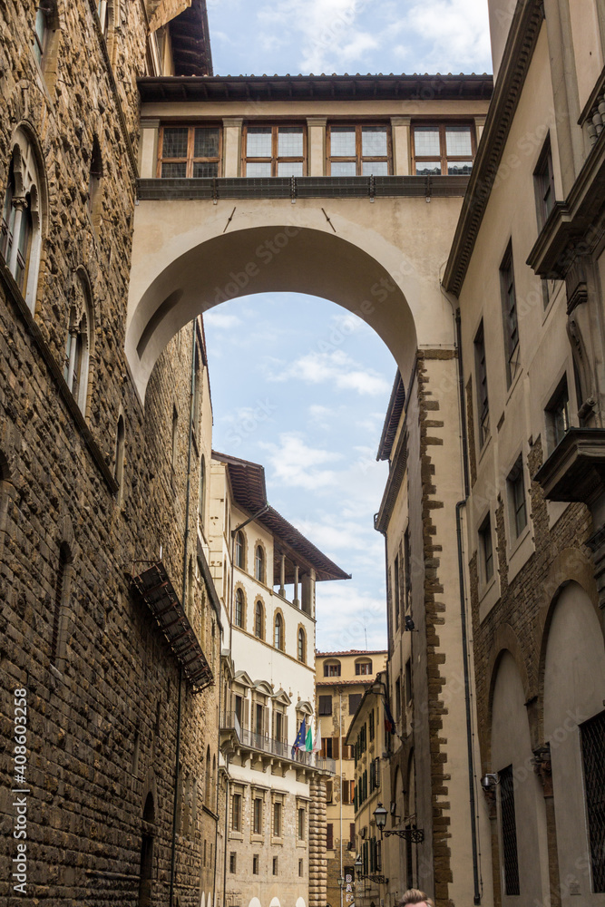 Arch at Via della Ninna street in Florence, Italy