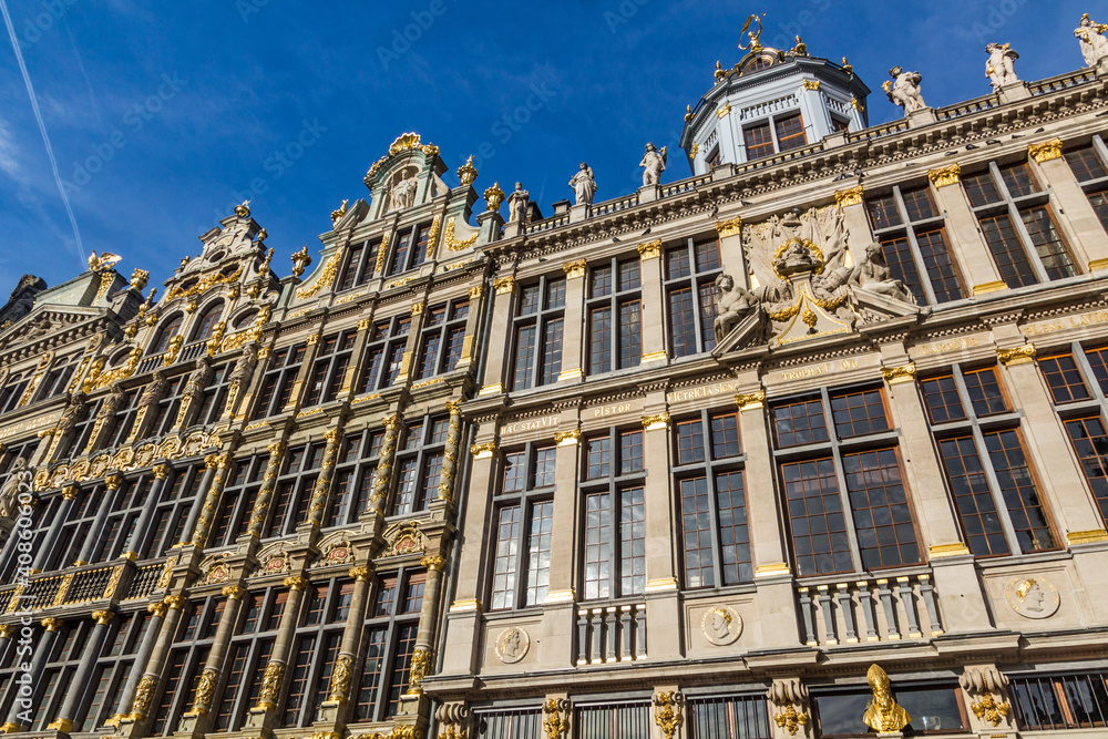 Buildings at the Grand Place (Grote Markt) in Brussels, capital of Belgium