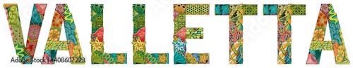Valletta city is the capital of Malta. Vector decorative zentangle object for decoration