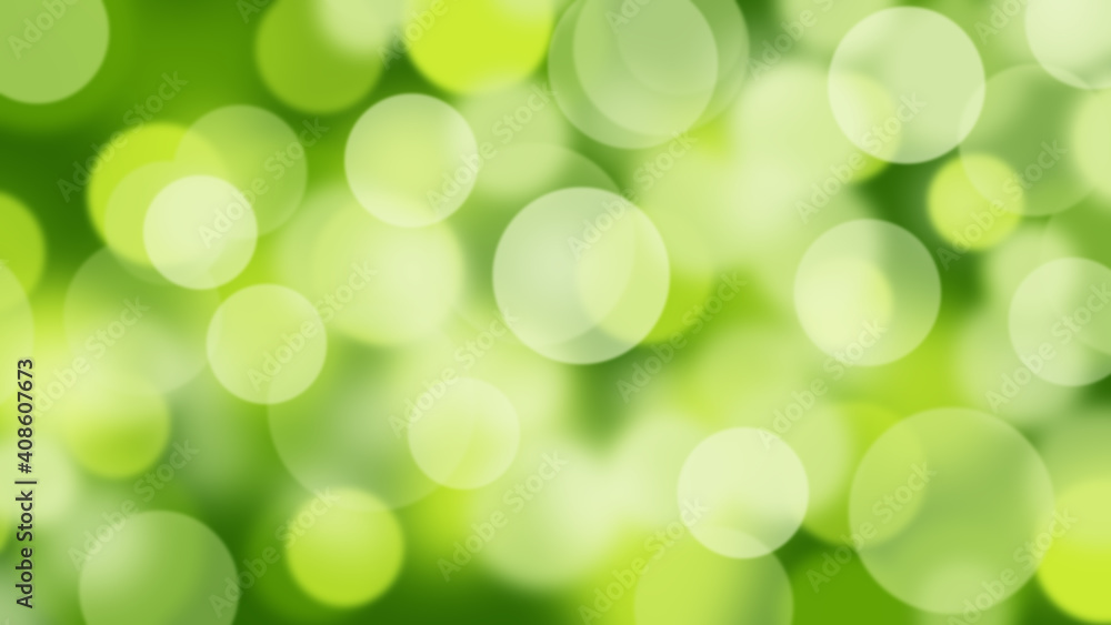 Fototapeta premium Abstract green background with Circle bokeh. Light blurred of light glitter. Glow texture background.