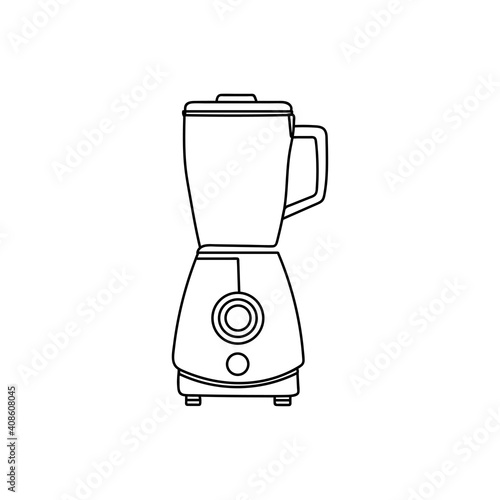 Continuous one line drawing a food processor. Vector illustration perfect for greeting cards, party invitations, posters, stickers, clothing. Silhouette of a blender icon.