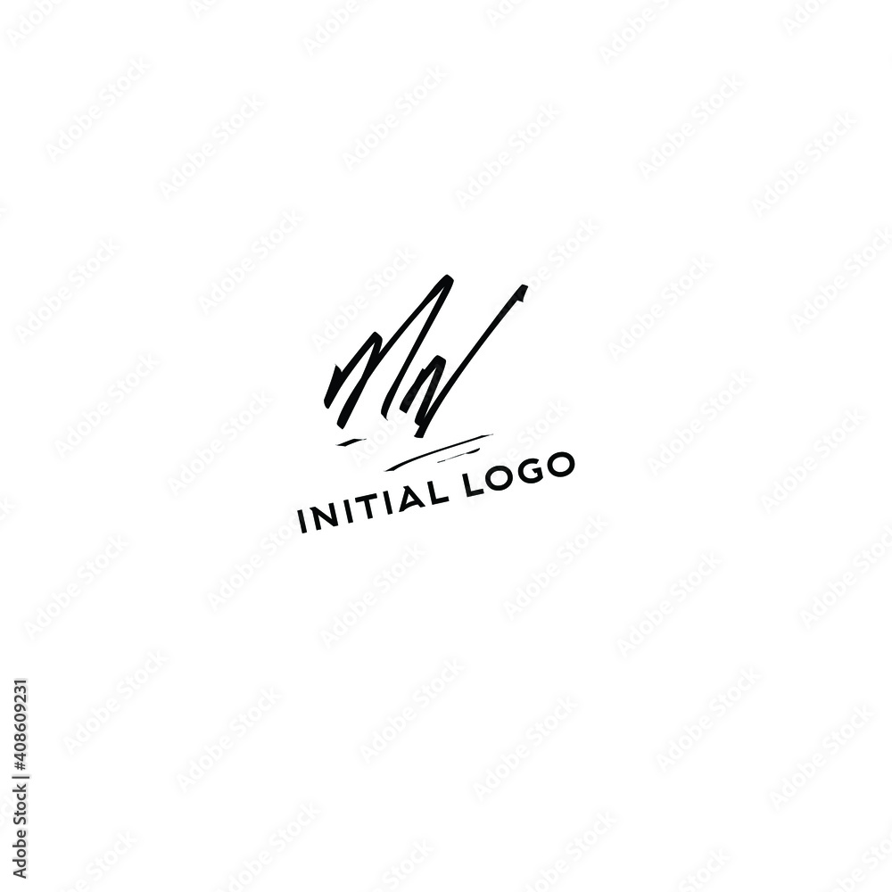 Fototapeta premium MN handwritten logo for identity