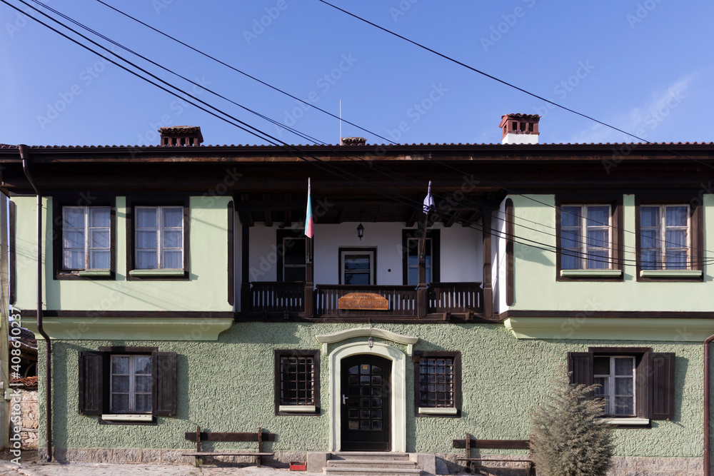 Street and old houses in historical town of Koprivshtitsa, Bulgaria Street and old houses in historical town of Koprivshtitsa, Bulgaria