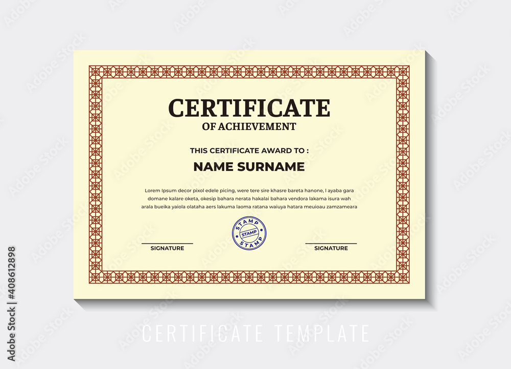 Illustration vector graphic of certificate, for certificate template, certification, certificate award, certificate work, medallion, etc