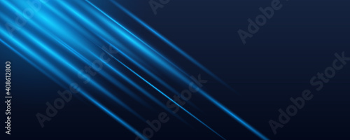 Dark blue light abstract background on black background. Abstract 3D Technology concept. Big Data and Artificial Intelligence represented as a High Tech Futuristic Particle Network.