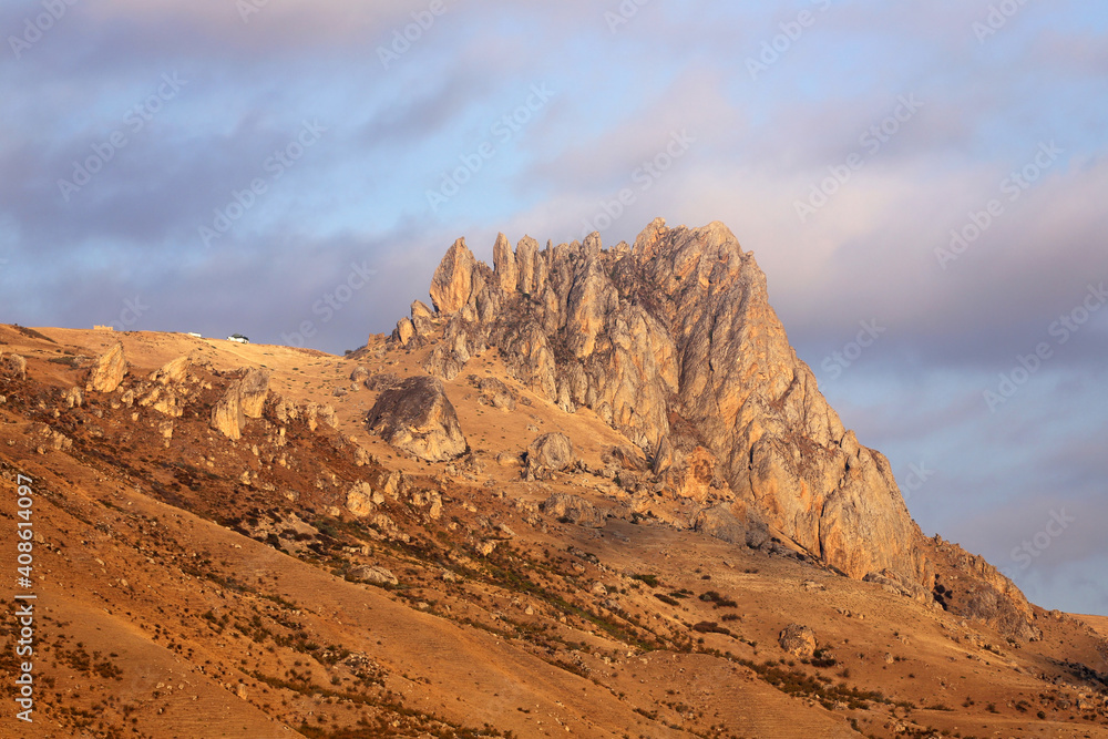 Fototapeta premium Azerbaijan. 09.12.2020. Sacred mountain. Name Five Fingers.