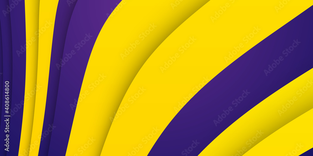 Obraz premium Abstract purple yellow orange vector background with wave stripes. Vector abstract purple background. Polygon wave in purple vector gradient background