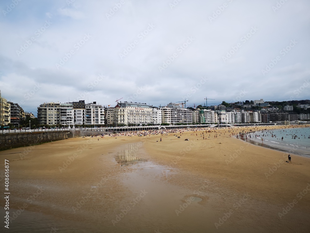 view from the beach of San Sebastian Basque Country