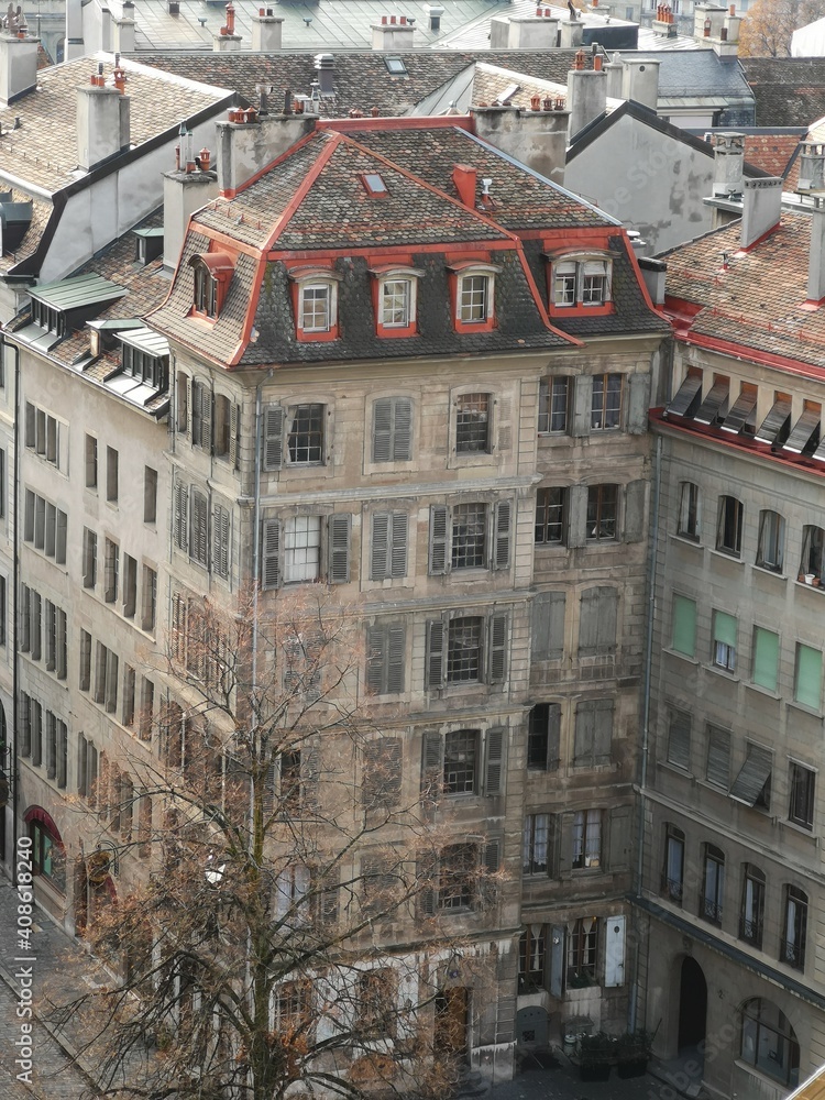 Old town building in Geneva