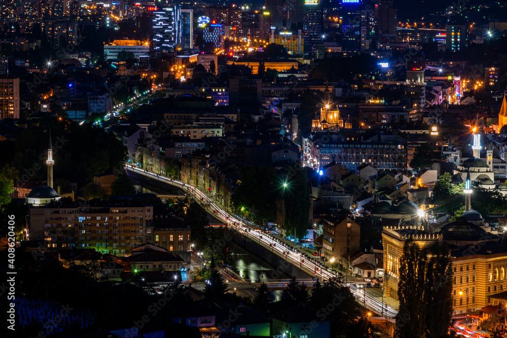 night view of the city